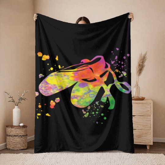 Ballet Shoes Dancer Woman Ballerina Throw Blankets