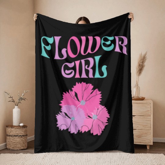 Flower girl Throw Blankets