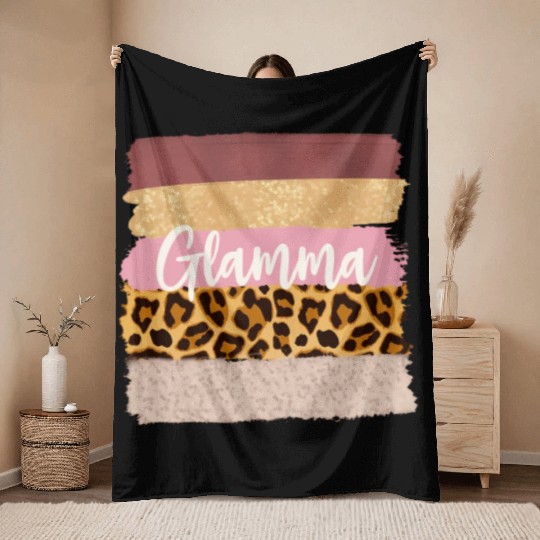 Glamma Glam Ma Nana Leopard Throw Blankets