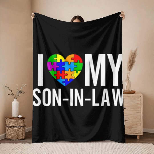 I Love My Son-In-Law Throw Blankets