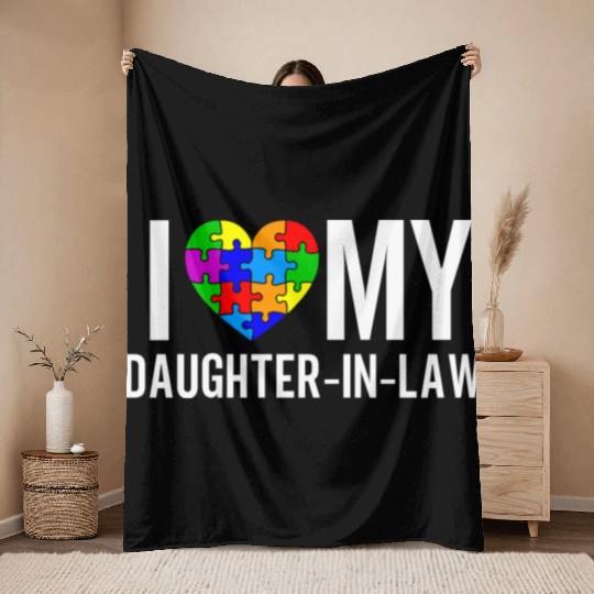 I Love My Daughter-In-Law Throw Blankets