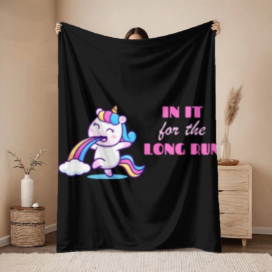 Cross Country Run Throw Blankets, In It For Run, Unisex's