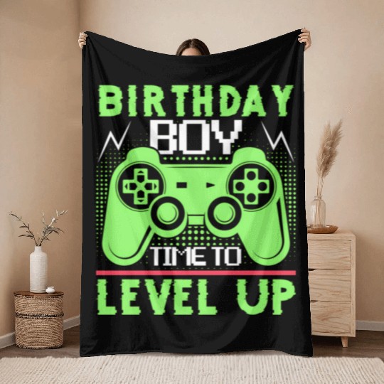Timet O Level Up Gaming Quotes Throw Blankets
