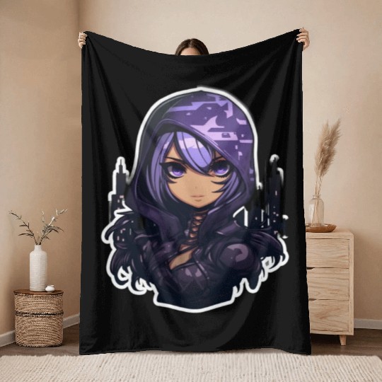 Cartoon Assassin Camouflage Throw Blankets