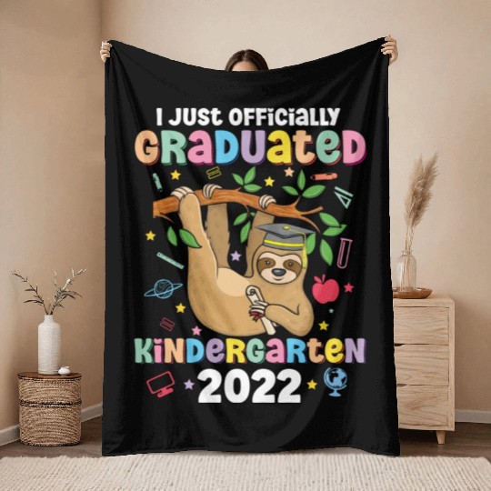 Happy Last Day Of School Kid Teacher Cute Sloth Throw Blankets