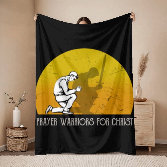 Prayer Warriors For Christ Throw Blankets