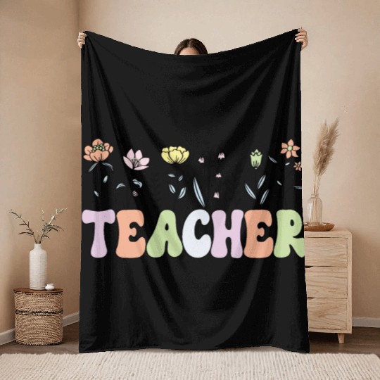Teacher Wildflower Throw Blankets