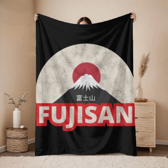 Japan Tokyo Mount Fuji Fujisan Throw Blankets