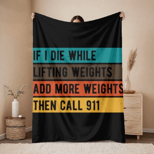 Weight Lifting Fitness Gym Throw Blankets