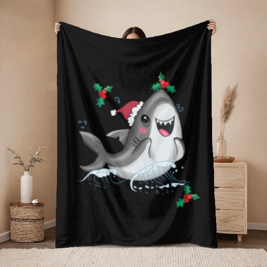 Great White Christmas Throw Blankets