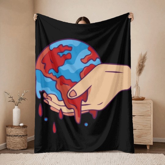 Nature Conservation Earth Day Climate Protection Throw Blankets