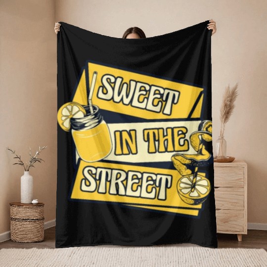 Sweet In The Street Lemon Juice Business Lemonade Throw Blankets