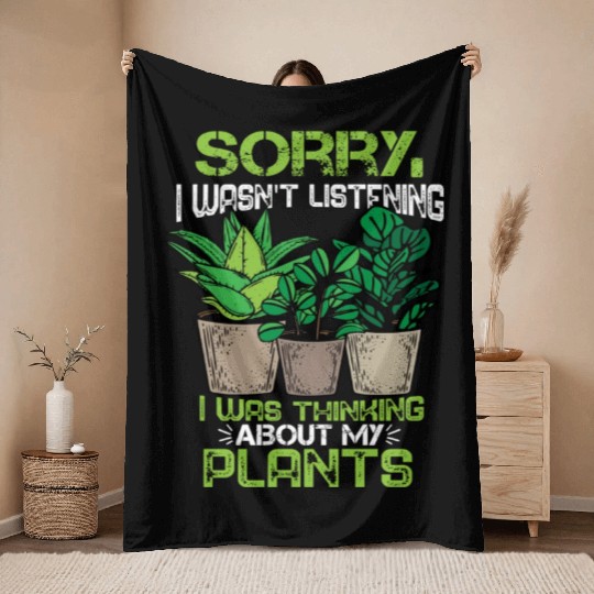 Plant Lover Florist Gift Women Gardening Plants Throw Blankets