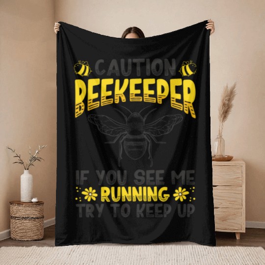 Beekeeper Idea Beekeeping Honey Bee Lover Throw Blankets