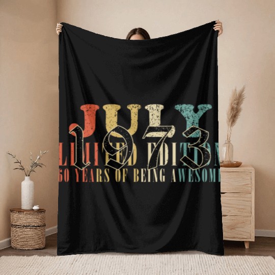 July 1973 Anniversary July 1973 July Throw Blankets