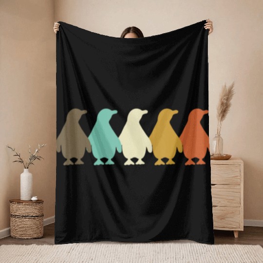 Penguin Animal Lover Zookeeper Throw Blankets