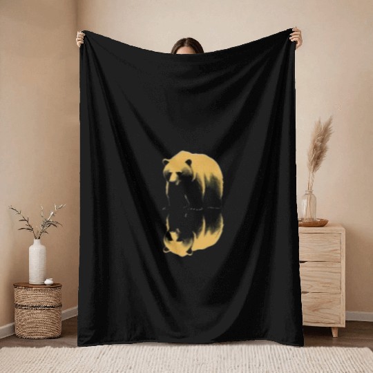 Bear Animal Grizzly Natures Throw Blankets