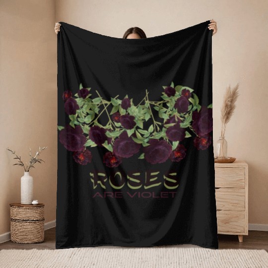 Roses are violet! Throw Blankets