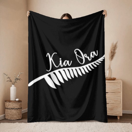 Maori Kia Ora Silver Fern T Tattoo New Throw Blankets