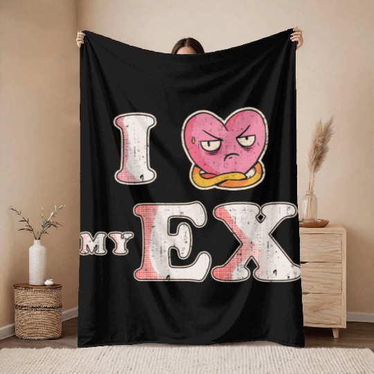 Funny I Heart My Ex GF I Love My Ex Girlfriend Throw Blankets
