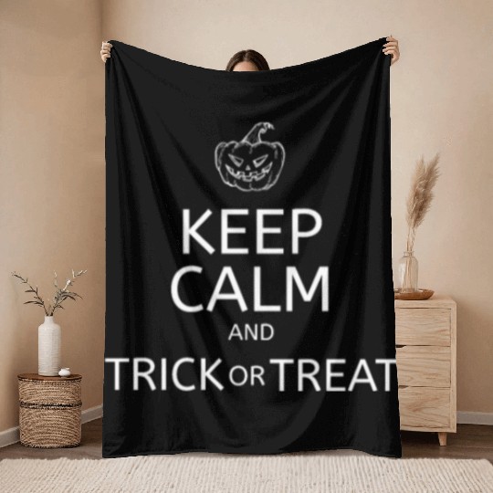 Keep Calm Halloween Throw Blankets