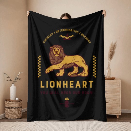Lion Heart You Will Hear Our Roar Design Throw Blankets