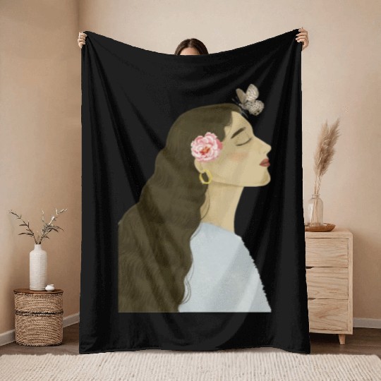 summer pink natures Throw Blankets