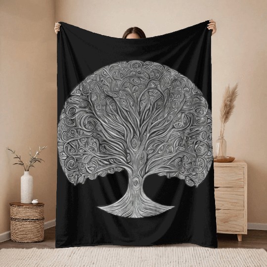 Tree: detailed, relaxing, & positive Throw Blankets