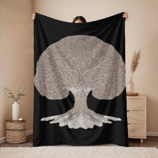 Tree: detailed, relaxing, & positive Throw Blankets