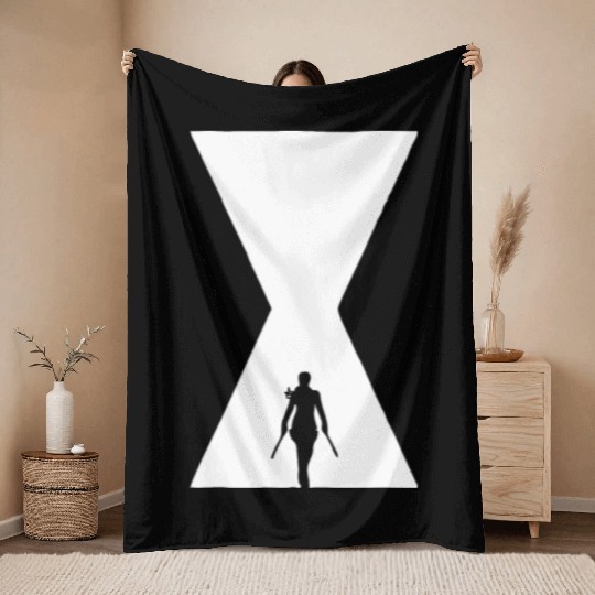 The Black Widow Throw Blankets