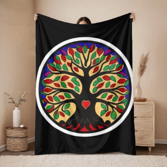 Tree: detailed, relaxing, & positive Throw Blankets