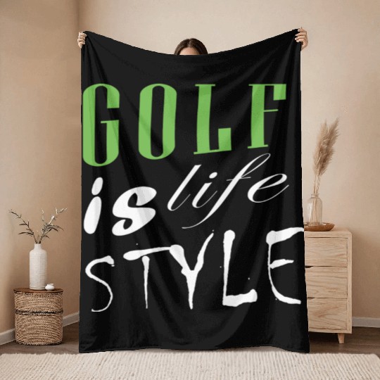 Golf Is Life Style Throw Blankets