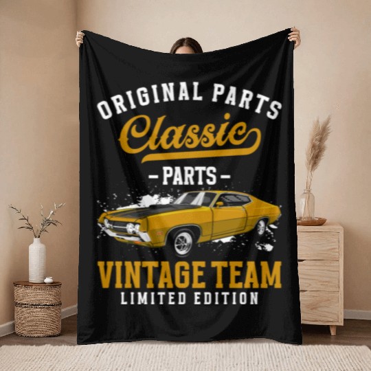 Classic Car Muscle Car Driver Throw Blankets