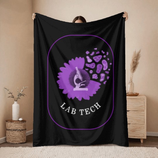 Science Throw Blankets, Lab Tech Throw Blankets, Medicine Medical