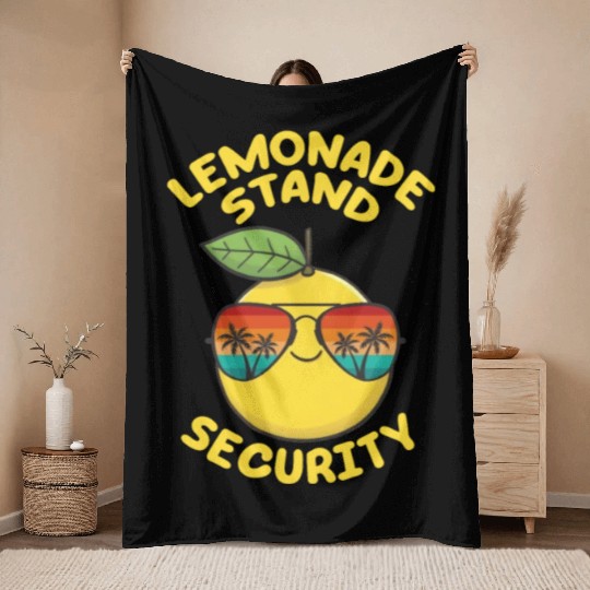 Lemonade Stand Security Cute Lemon Summer Throw Blankets