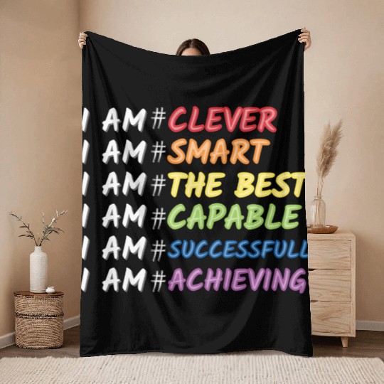 Daily Motivational Affirmation Self Love Quote Throw Blankets