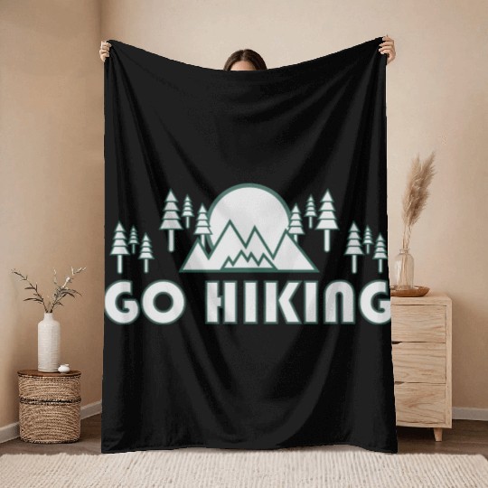Take a Hike, Hiking Lover, Adventure, Nature. Throw Blankets