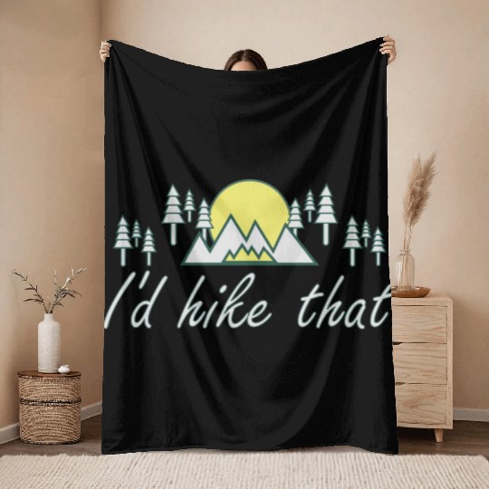 Take a Hike, Hiking Lover, Adventure, Nature. Throw Blankets