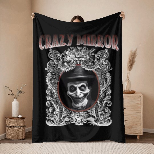 Horror Crazy Mirror Throw Blankets