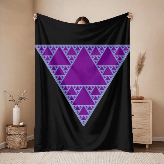 90s Triangle of Teal and Purple Throw Blankets