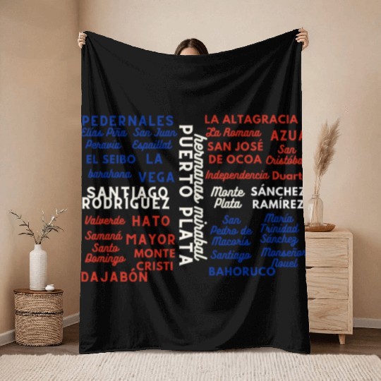 Dominican Cities: Provincias Dominican Republic Throw Blankets