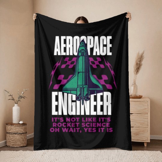 Cool Aerospace Engineer Rocket Scientist Space Throw Blankets
