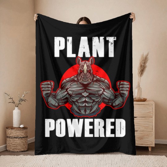 Gym Plant Powered Workout Throw Blankets