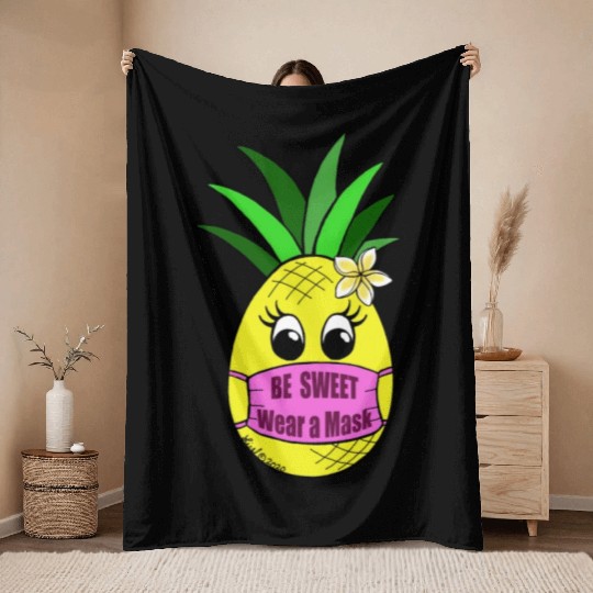 Sweet Pineapple Throw Blankets