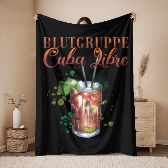 Blutgruppe Cuba Libre Cocktail Bartender Throw Blankets