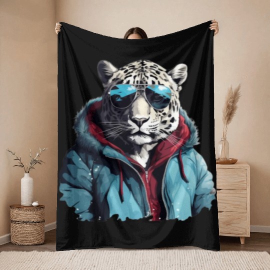 Street Style Snow Leopard | Leopard Lovers Throw Blankets