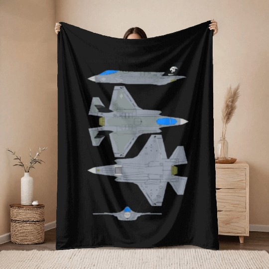 Lockheed Martin F 35B Lightning Throw Blankets