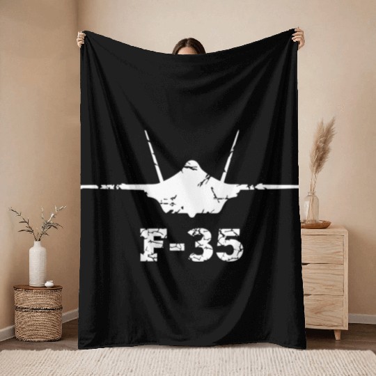 F 35 LOGO Throw Blankets