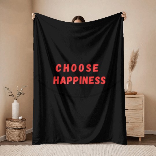 choose happiness positve vibes Throw Blankets