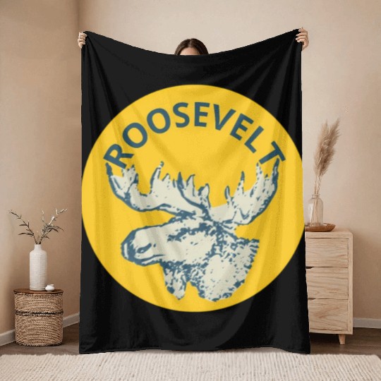 Teddy Roosevelt Bull Moose Py Throw Blankets